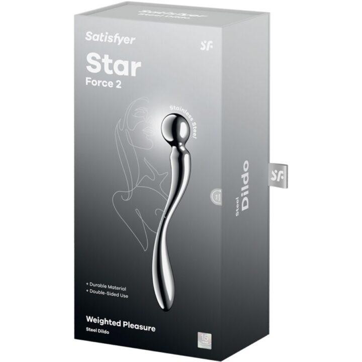 SATISFYER - STAR FORCE 2 DILDO DE AÇO INOXIDÁVEL COM DUAS EXTREMIDADES