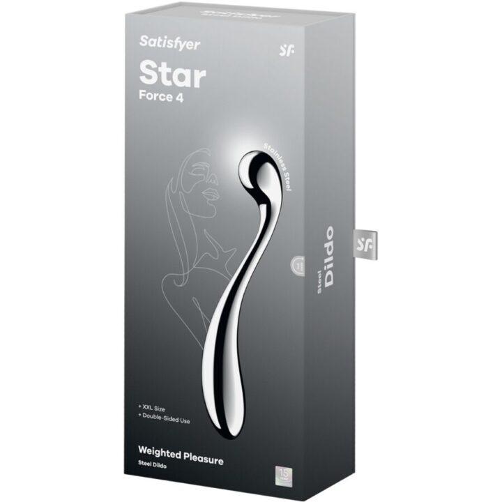 SATISFYER - STAR FORCE 4 DILDO DE AÇO INOXIDÁVEL COM DUAS EXTREMIDADES