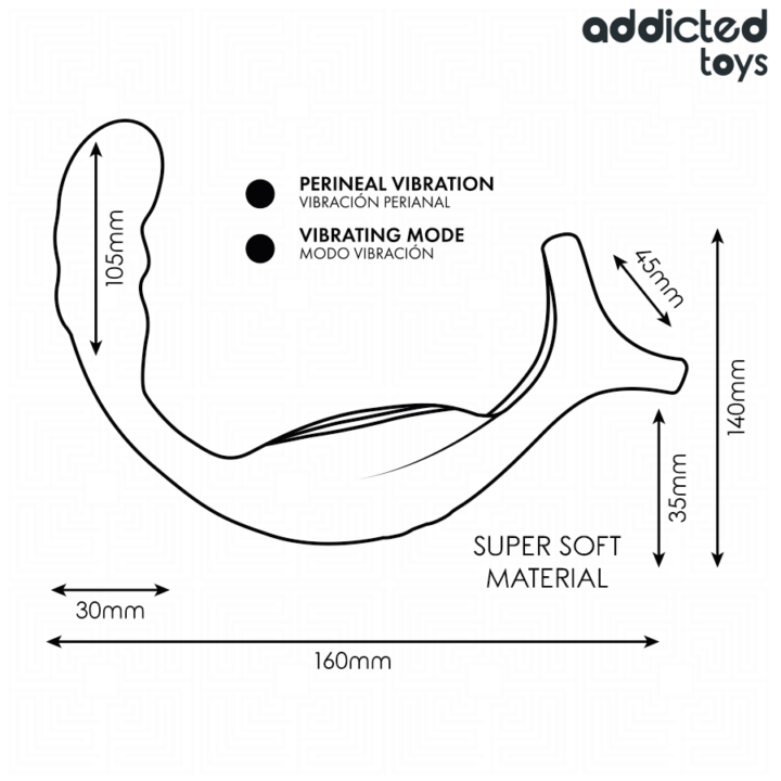 ADDICTED TOYS - ANEL PENIANO DUPLO PARA PRÓSTATA COM CONTROLE REMOTO