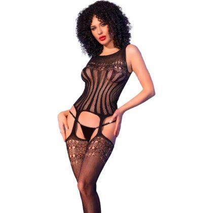 CHILIROSE - CR 4855 BODYSTOCKING PRETO S/M