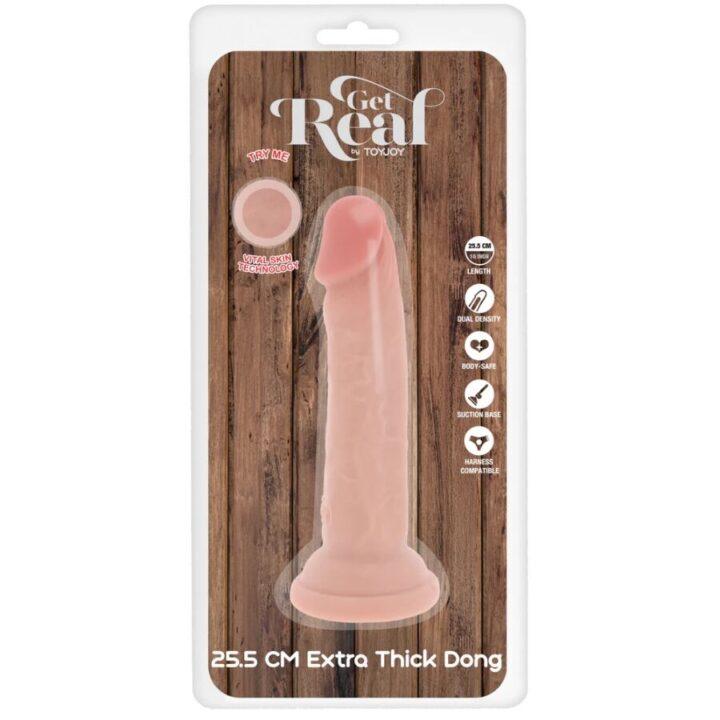 GET REAL - PÊNIS DE TPE DELUXE DE DUPLA DENSIDADE E ESPESSURA, 25,5 CM