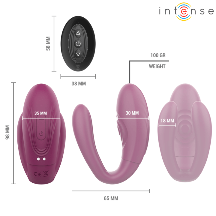 INTENSE - SANDRA - ESTIMULADOR DE TOQUE E VIBRAÇÃO COM CONTROLE REMOTO