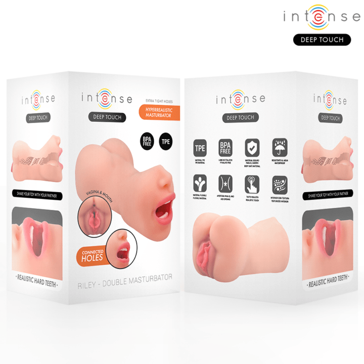 INTENSE DEEP TOUCH - MASTURBADOR RILEY COM DUPLA BOCA E VAGINA