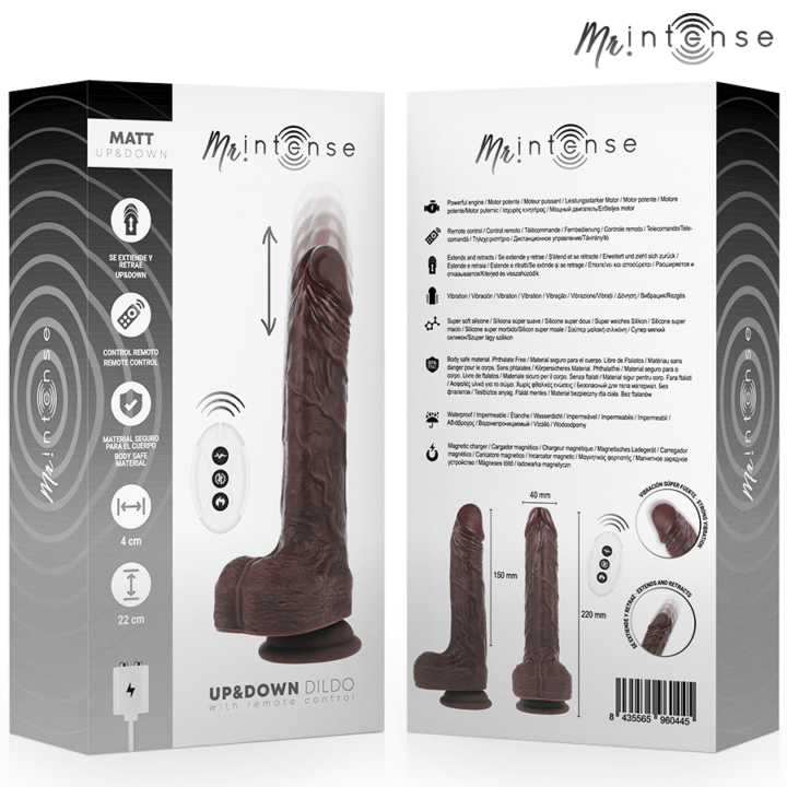 MR INTENSE - MATT REALISTIC MULTIFUNCTION WITH VIBRATION UP AND DOWN REMOTE CONTROL 22 CM -O- 4 CM