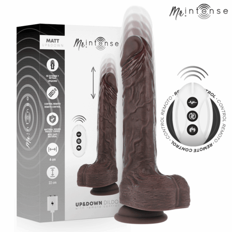 MR INTENSE - MATT REALISTA MULTIFUNCIONAL COM VIBRAÇÃO PARA CIMA E PARA BAIXO, CONTROLE REMOTO, 22 CM -O- 4 CM