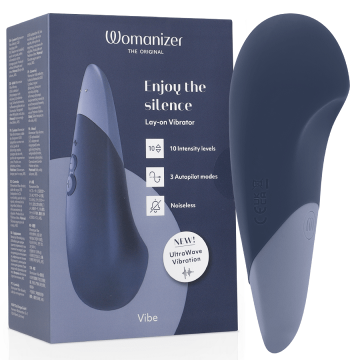 WOMANIZER - VIBE VIBRADOR SILENCIOSO DE USO À DIRETA AZUL ESCURO