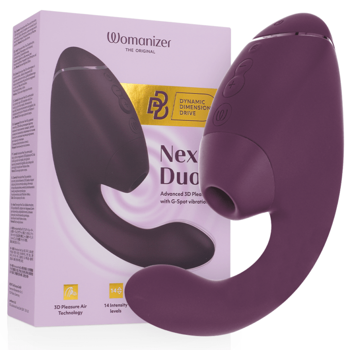 WOMANIZER - DUO NEXT Estimulador Duplo de Clitóris e Ponto G Roxo Escuro
