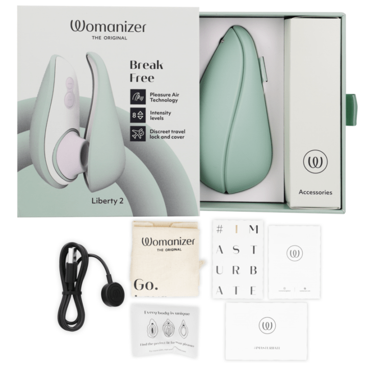 WOMANIZER - LIBERTY 2 ESTIMULADOR DE CLITÓRIS E SUCÇÃO VERDE CLARO