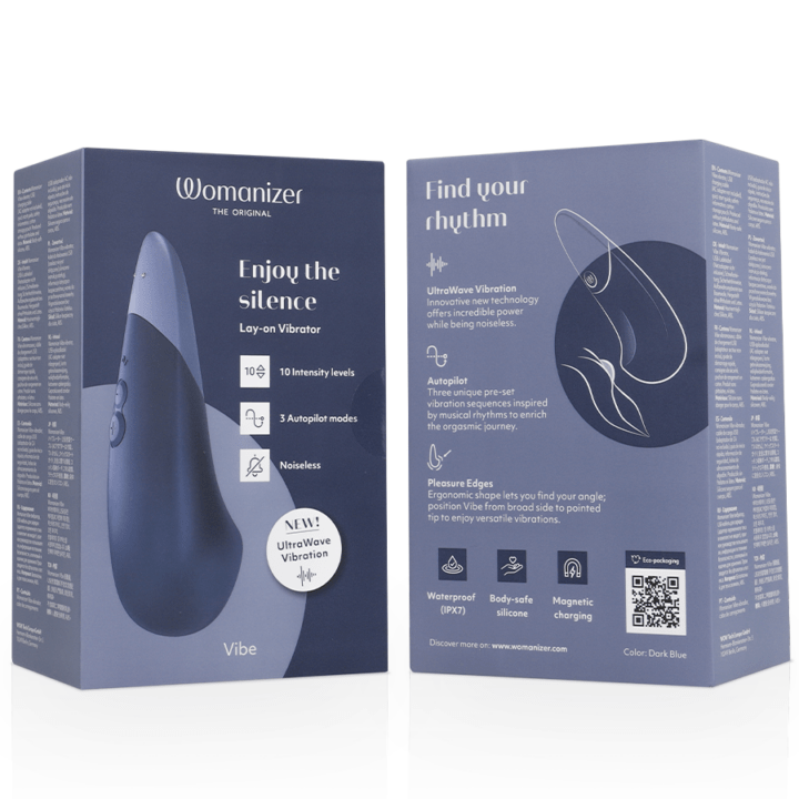 WOMANIZER - VIBE VIBRADOR SILENCIOSO DE USO À DIRETA AZUL ESCURO