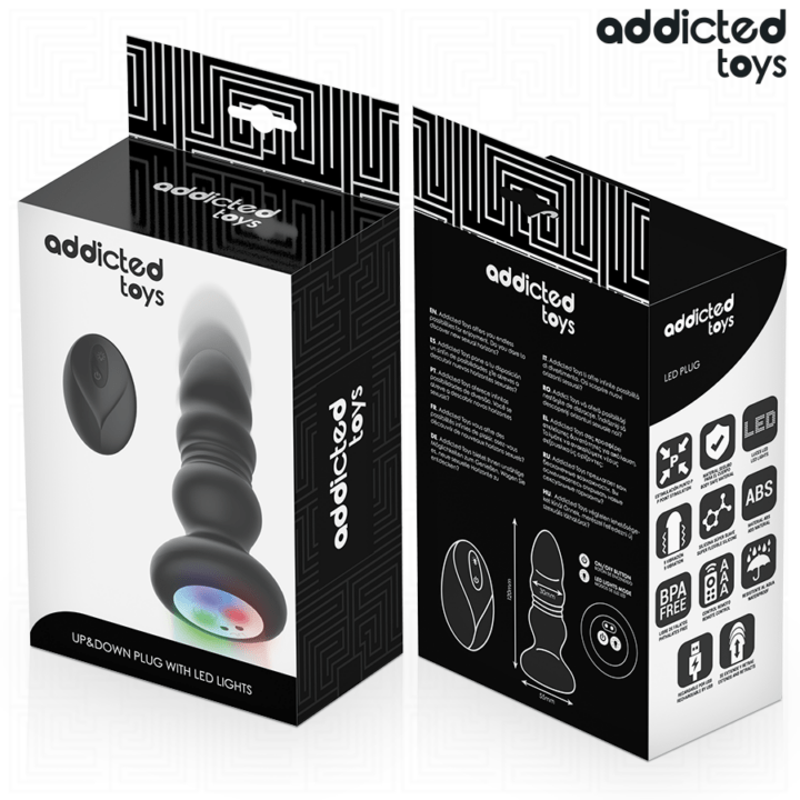 ADDICTED TOYS - PLUG ANAL GIRATÓRIO VIBRATÓRIO COM LUZ LED E CONTROLE REMOTO