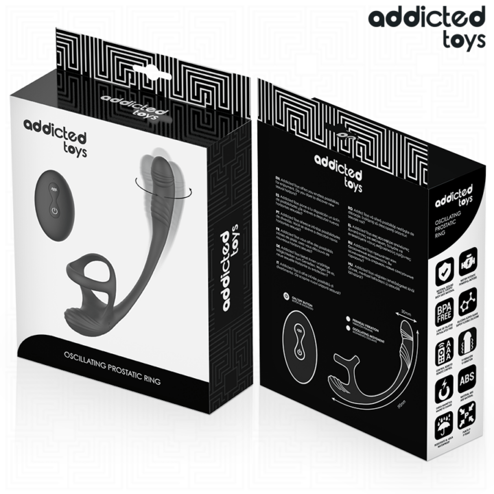 ADDICTED TOYS - PLUG ANAL COM VIBRAÇÃO, OSCILAÇÃO 360º E ESTIMULADOR DE TESTÍCULOS
