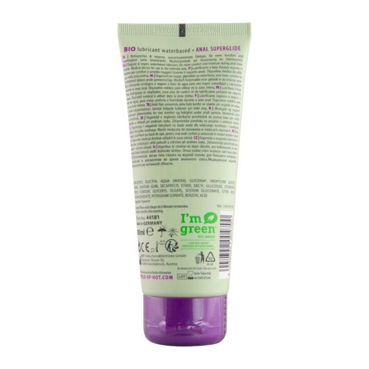 HOT - BIO LUBRIFICANTE À BASE DE ÁGUA SUPERGLIDE ANAL 100 ML