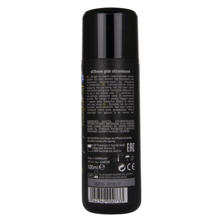 HOT - EXXTREME GLIDE LUBRIFICANTE À BASE DE SILICONE + ÓLEO CONFORTANTE A+ 100 ML