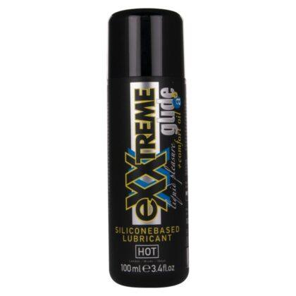 HOT - EXXTREME GLIDE LUBRIFICANTE À BASE DE SILICONE + ÓLEO CONFORTANTE A+ 100 ML
