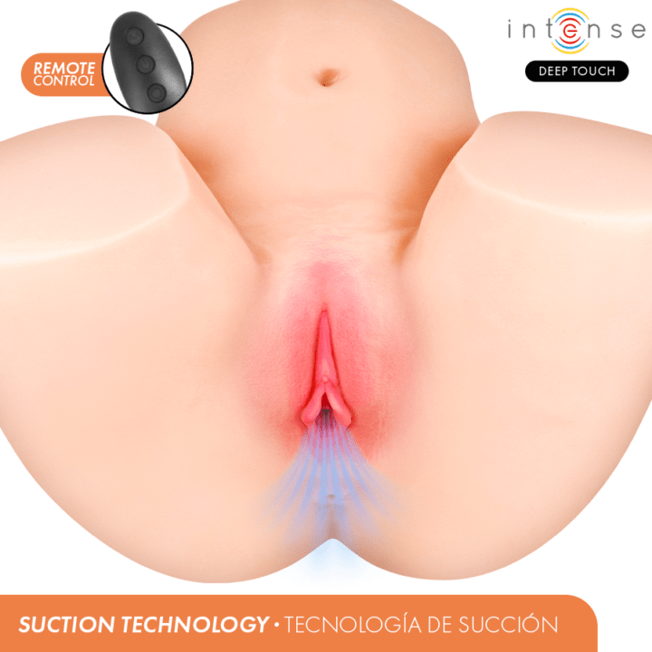 INTENSE DEEP TOUCH - MASTURBADOR ANAL E VAGINAL JULIA COM SUCÇÃO, CALOR, VIBRAÇÃO E EFEITOS DE VOZ COM CONTROLE REMOTO 9 KG