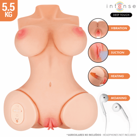 INTENSE DEEP TOUCH - VERO TORSO, ÂNUS E VAGINA COM SUCÇÃO, CALOR, VIBRAÇÃO E EFEITOS DE VOZ COM CONTROLE REMOTO 5,5 KG
