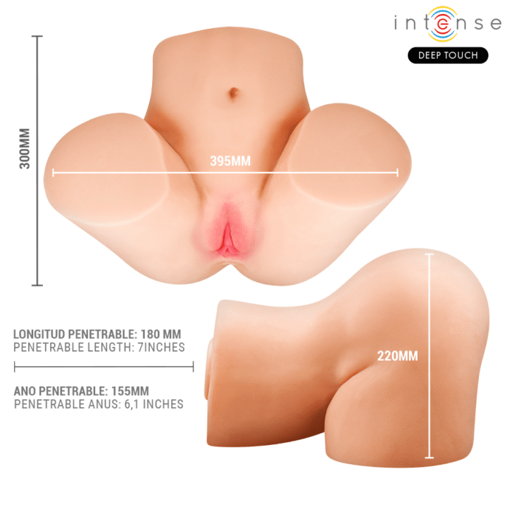 INTENSE DEEP TOUCH - MASTURBADOR ANAL E VAGINAL JULIA COM SUCÇÃO, CALOR, VIBRAÇÃO E EFEITOS DE VOZ COM CONTROLE REMOTO 9 KG