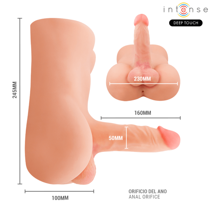 INTENSE DEEP TOUCH - DAMIEN TORSO WITH REALISTIC DILDO WITH PUSHING AND VIBRATION REMOTE CONTROL 3.5 KG