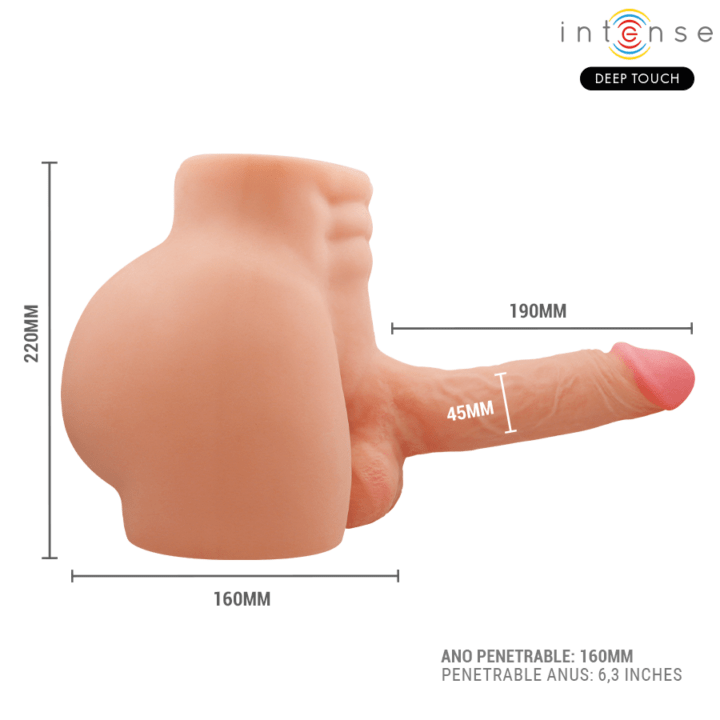 INTENSE DEEP TOUCH - RICHIE TORSO WITH ANUS AND REALISTIC DILDO WITH PUSHING AND VIBRATION REMOTE CONTROL 4.7 KG