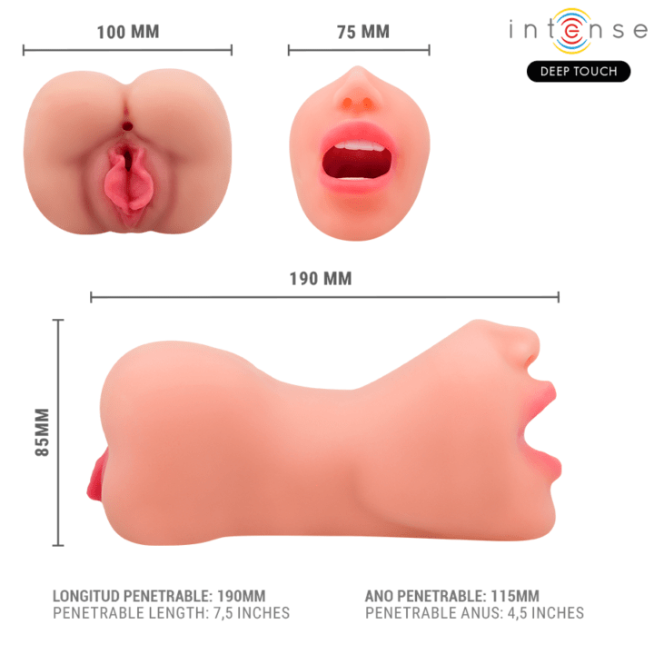 INTENSE DEEP TOUCH - MASTURBADOR RILEY COM DUPLA BOCA E VAGINA