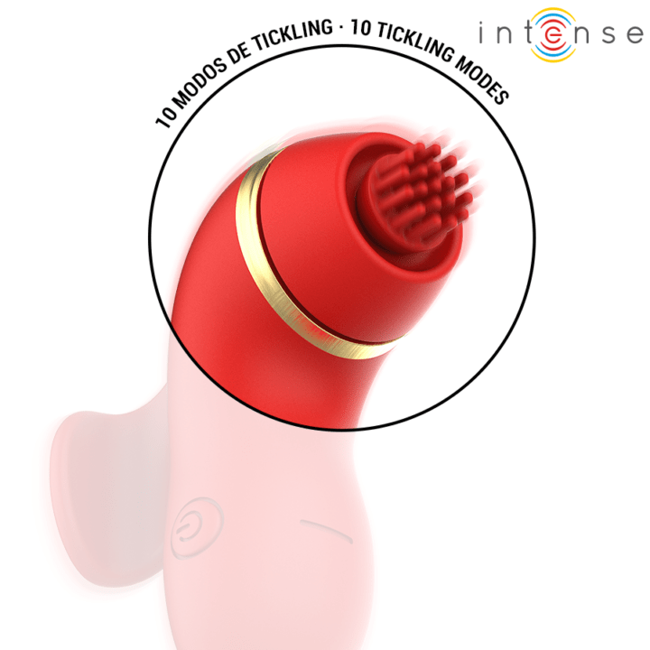 INTENSE - ESTIMULADOR DE PATTY COM 4 PONTAS, SUCÇÃO, TOQUES, CÓCEGAS E LAMBIDAS