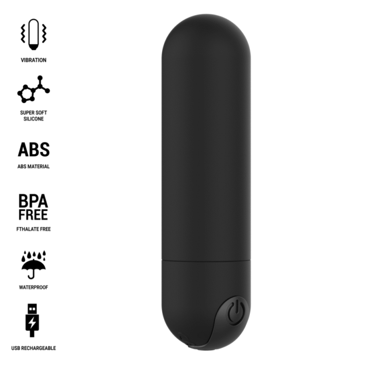 INTENSE - KAREN MINI VIBRATÓRIO BULLET RECARREGÁVEL PRETO