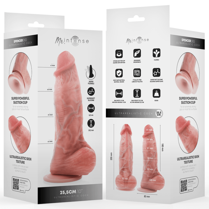 MR INTENSE - DILDO DE SILICONE SPENCER COM PÊNIS GRANDE 25,5 CM -Ø- 6,2 CM