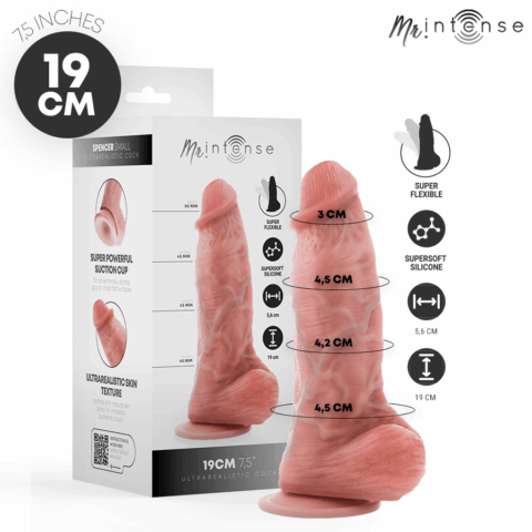 MR INTENSE - PEQUENO DILDO DE SILICONE SPENCER 19 CM -Ø- 4,5 CM