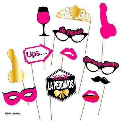 DIABLO PICANTE - CONJUNTO PHOTOCALL PARTY MODELO 2 - 12 UNIDADES