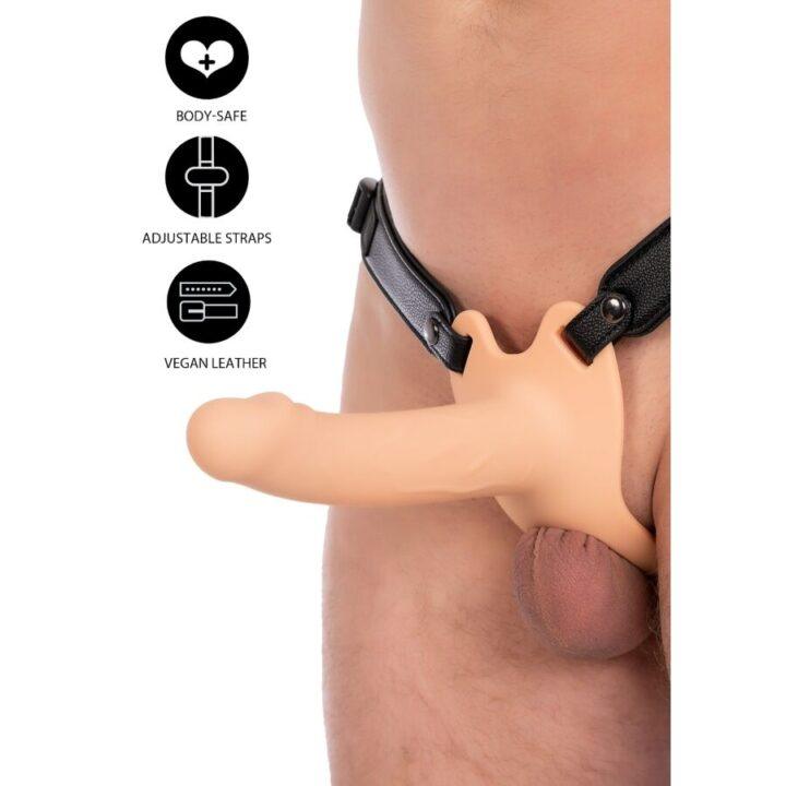 HIDDEN DESIRE - INFERNO MANGA PENIANA DE SILICONE COM STRAP-ON 18 CM