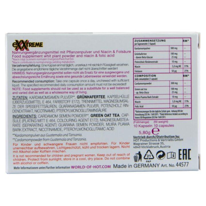 HOT - EXXTREME CÁPSULAS LIBIDIN PARA MULHER 10 UNIDADES