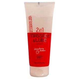 HOT - GEL DE MASSAGEM E DESLIZAMENTO 2 EM 1 MORANGO 200 ML