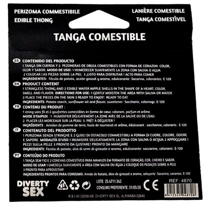 HOTFLOWERS - WAFER THONG AND 2 NIPPLE PADS GIRL VANILLA FLAVOR /es/pt/en/fr/it/