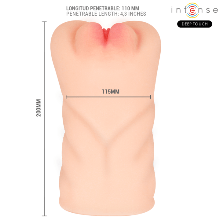 INTENSE DEEP TOUCH - MASTURBADOR ANAL E VAGINAL KRISTA COM SUCÇÃO, VIBRAÇÃO E EFEITOS SONOROS - 1,2 KG