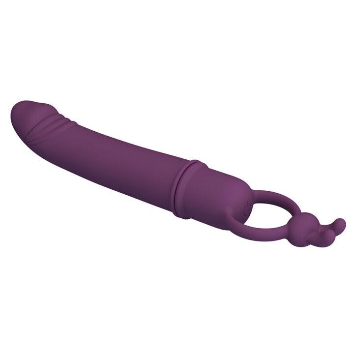 PRETTY LOVE - CORA VIBRADOR EM FORMATO DE PÊNIS COM ANEL DE RESISTÊNCIA