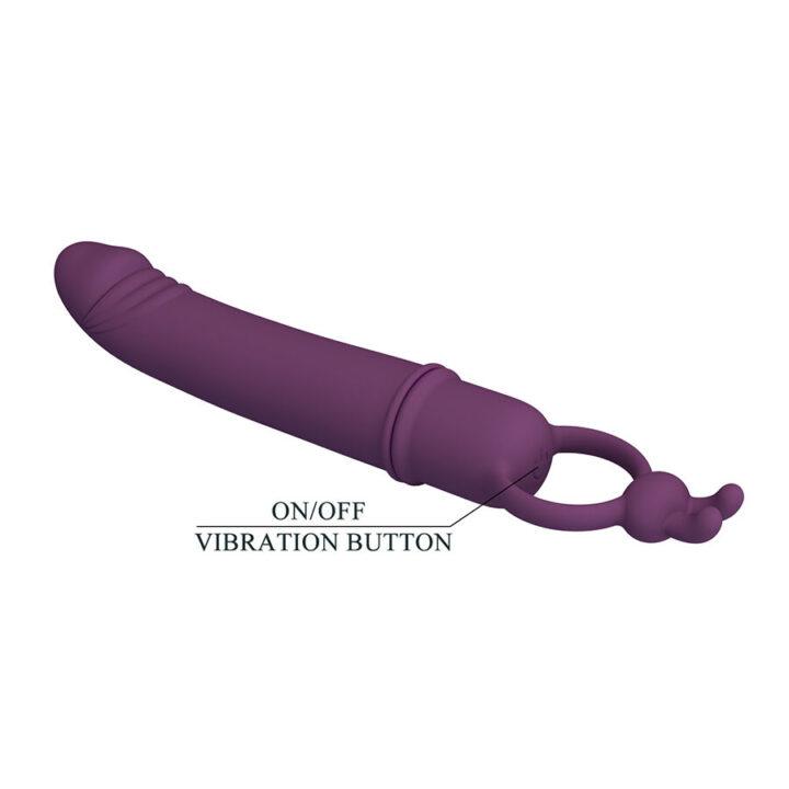 PRETTY LOVE - CORA VIBRADOR EM FORMATO DE PÊNIS COM ANEL DE RESISTÊNCIA