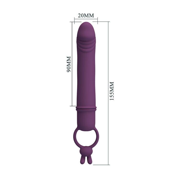 PRETTY LOVE - CORA VIBRADOR EM FORMATO DE PÊNIS COM ANEL DE RESISTÊNCIA