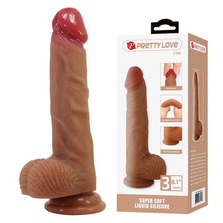 PRETTY LOVE - LISLE DILDO REALISTA COM VENTOSA 20,6 CM -Ø- 4,2 CM