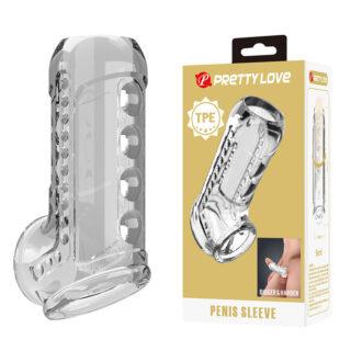 PRETTY LOVE - TRANSPARENT TEXTURED PENIS SHEATH