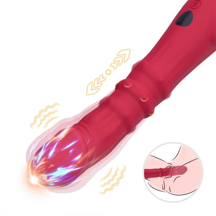 ARMONY - VIBRADOR ESTIMULADOR TERMO-AJUSTÁVEL POINT A DILDO VERMELHO