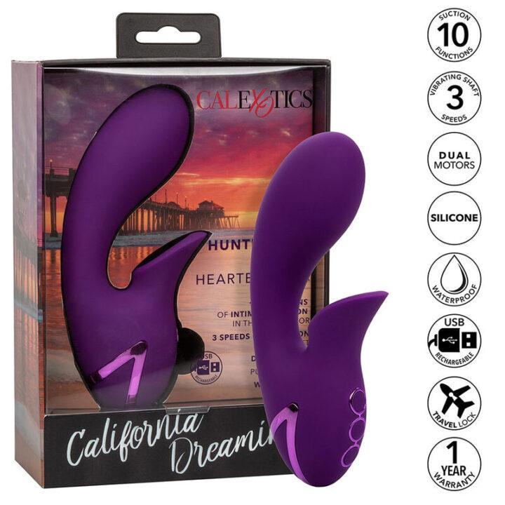 CALEXOTICS - ESTIMULADOR E SUCCIONADOR HUNTINGTON BEACH HEARTBREAKER ROXO DA CALIFORNIA DREAMING