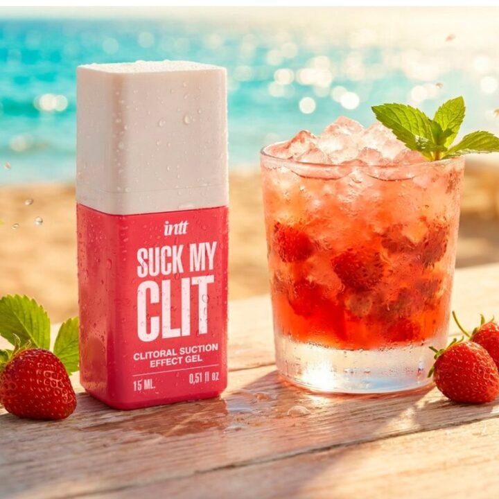 INTT - SUCK MY CLIT GEL COM EFEITO DE SUCÇÃO MORANGO SILVESTRE 15 ML