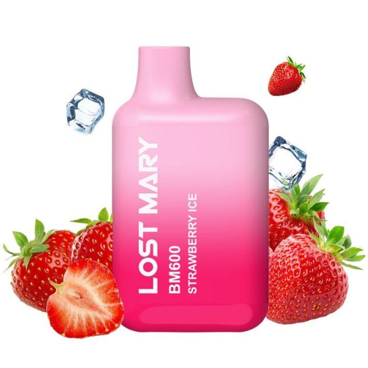 LOST MARY - (EXPOSITOR PROFESSIONAL PACK -10 UNIDADES) BM600 NICOTINE VAPER 2% DESCARTÁVEL MORANGO ICE