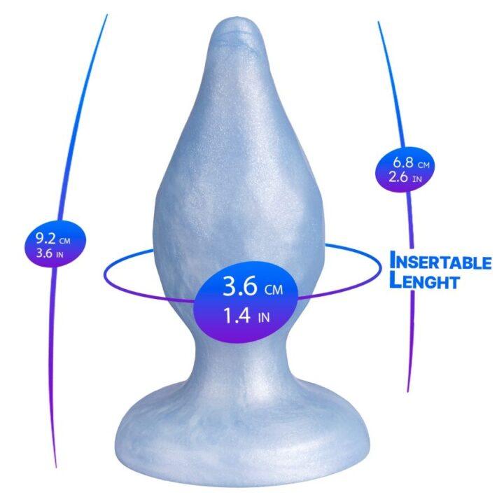 SILEXD - DIAMOND PLUG ANAL FANTASY DE SILICONE LÍQUIDO TERMOREATIVO AZUL PEROLADO 9,2 CM