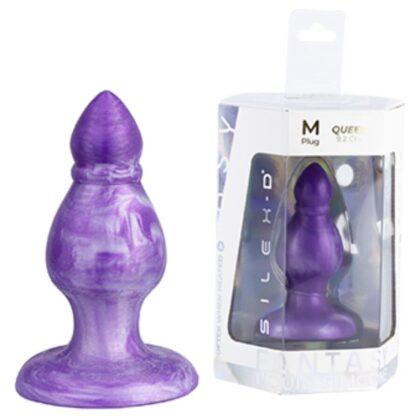 SILEXD - QUEEN ANAL PLUG FANTASY LIQUID SILICONE THEMORREATIVE PURPLE 9.2 CM
