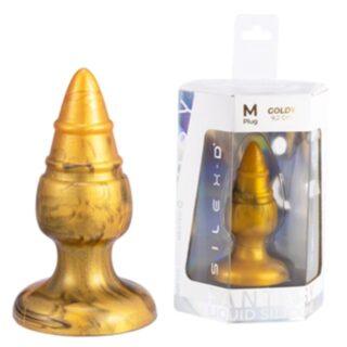 SILEXD - GOLDY PLUG ANAL FANTASY DE SILICONE LÍQUIDO TERMOREATIVO DOURADO 9,2 CM